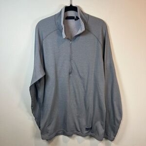 Patagonia Polartec Pullover 1/2 Zip Shirt Gray Outdoor Baselayer Logo FLAW Large